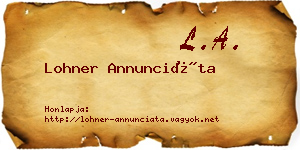 Lohner Annunciáta névjegykártya